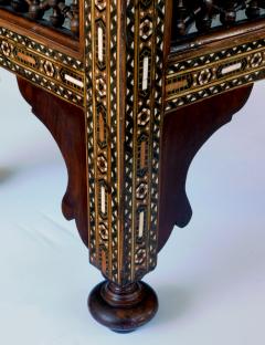 Good Pair of Moroccan Carved and Inlaid Square Upholstered Stools - 1647130