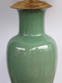 Good Quality Pair of Vintage Celadon Crackle Glaze Lamps by Wildwood Lamp Co  - 942822