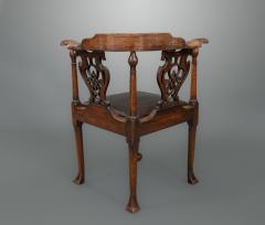 Good and Rare George III Carved Walnut Corner Armchair - 1233776