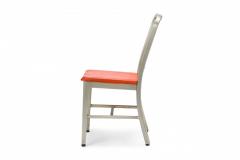 GoodForm Pair of GoodForm American Mid Century Aluminum and Red Vinyl Side Chairs - 4665423