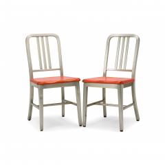 GoodForm Pair of GoodForm American Mid Century Aluminum and Red Vinyl Side Chairs - 4728931