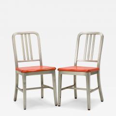 GoodForm Pair of GoodForm American Mid Century Aluminum and Red Vinyl Side Chairs - 4728939