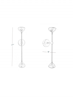 Gordon Auchincloss Hazel Vertical Metal Sconce With Handblown Glass Shades - 2241348
