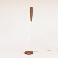 Gordon Auchincloss Wallace Metal Standing Floor Lamp With Walnut Wood Shade - 2241312