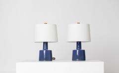 Gordon Jane Martz Gordon Jane Martz Pair of Cobalt Blue Glazed Ceramic Table Lamps - 4596840