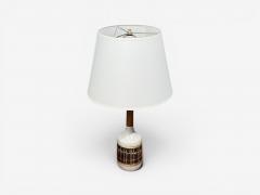 Gordon Jane Martz Gordon Jane Martz Table Lamp Walnut Beige Ceramic USA 1960s - 4637508