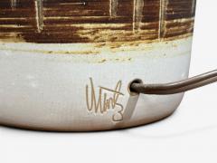 Gordon Jane Martz Gordon Jane Martz Table Lamp Walnut Beige Ceramic USA 1960s - 4637533