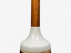 Gordon Jane Martz Gordon Jane Martz Table Lamp Walnut Beige Ceramic USA 1960s - 4637536