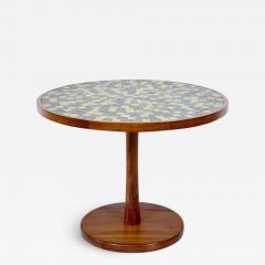 Gordon Jane Martz Gordon Jane Martz for Marshall Studios Walnut and Tile Pedestal Table C 1960 - 2724672