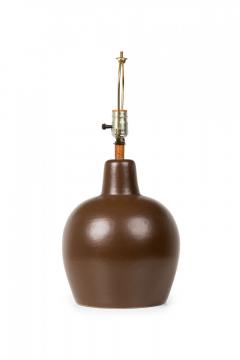 Gordon Jane Martz Jane Gordon Martz for Marshall Studios Ceramic Dark Brown Glazed Table Lamp - 4162616