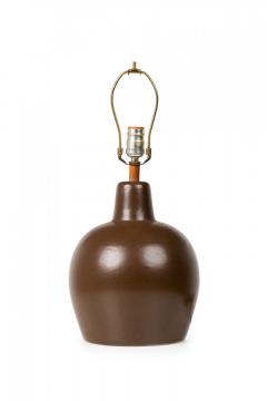 Gordon Jane Martz Jane Gordon Martz for Marshall Studios Ceramic Dark Brown Glazed Table Lamp - 4162617