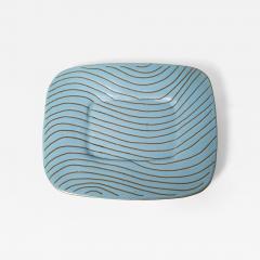 Gordon Jane Martz Jane and Gordon Martz Ceramic Catch All Dish 1960s Blue Glaze - 4392251