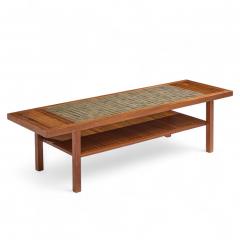 Gordon Jane Martz Jane and Gordon Martz for Marshall Studios Walnut and Tile Coffee Table - 4392810