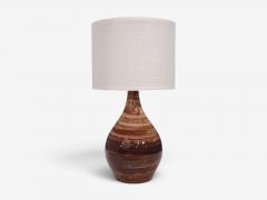 Gordon Jane Martz Large Table Lamp Brown Glazed Ceramic USA 1960s - 4803060