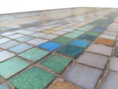 Gordon Jane Martz Style of Gordon Jane Martz Solid Oak Inlaid Smalti Glass Tiles Mosaic 1970s - 3009892