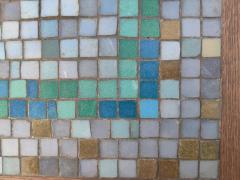 Gordon Jane Martz Style of Gordon Jane Martz Solid Oak Inlaid Smalti Glass Tiles Mosaic 1970s - 3009897
