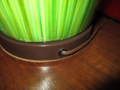 Gorgeous Extra Tall Green Drip Glazed Lamp Mid century Danish - 3068943