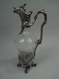 Gorgeous French Belle Epoque Rococo Silver Crystal Decanter - 3762169