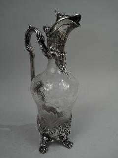 Gorgeous French Belle Epoque Rococo Silver Crystal Decanter - 3762173