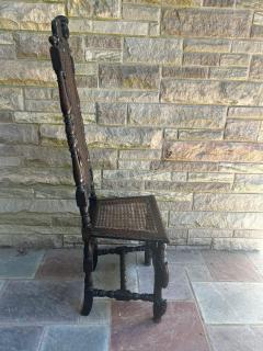 Gorgeous Jacobean Revival Caned Victorian Carved Oak Dining Desk Chair - 4637476