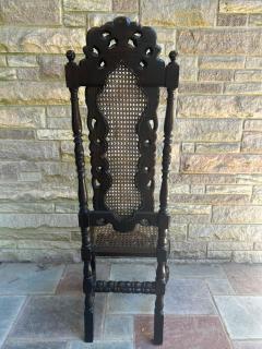 Gorgeous Jacobean Revival Caned Victorian Carved Oak Dining Desk Chair - 4637507