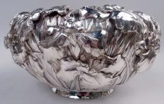 Gorgeous Japanese Meiji Art Nouveau Silver Iris Centerpiece Bowl - 4338866