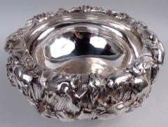 Gorgeous Japanese Meiji Art Nouveau Silver Iris Centerpiece Bowl - 4338872