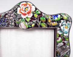 Gorgeous Japanese Meiji Silver Enamel Picture Frame - 4013428