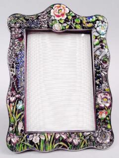 Gorgeous Japanese Meiji Silver Enamel Picture Frame - 4013432
