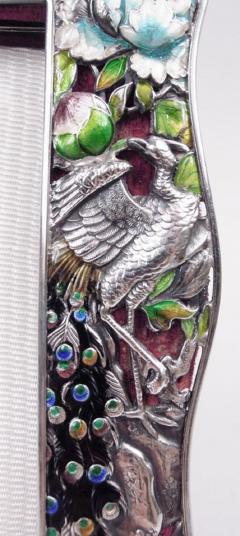 Gorgeous Japanese Meiji Silver Enamel Picture Frame - 4013456