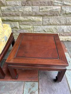 Gorgeous Pair Chinoiserie Rosewood Ottoman Stool Mid Century - 4561130