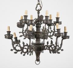 Gothic Form Brass 2 Tier 12 Light Chandelier - 2117033