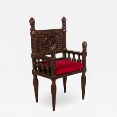 Gothic Revival Burgundy Arm Chair - 1407953