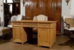 Gothic Revival English Desk of Bleached Oak with Linenfold Motifs circa 1830 - 3415323