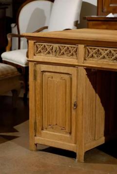 Gothic Revival English Desk of Bleached Oak with Linenfold Motifs circa 1830 - 3415333