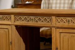 Gothic Revival English Desk of Bleached Oak with Linenfold Motifs circa 1830 - 3415435
