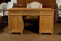 Gothic Revival English Desk of Bleached Oak with Linenfold Motifs circa 1830 - 3415442