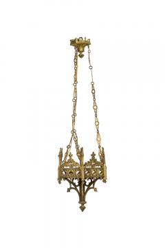 Gothic Revival Gilt Bronze Sanctuary Chandlier - 4658127