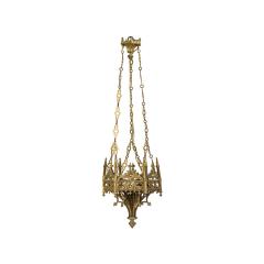 Gothic Revival Gilt Bronze Sanctuary Chandlier - 4708833