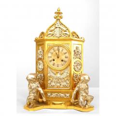 Gothic Revival Gilt Mantel Clock - 4642198