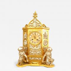 Gothic Revival Gilt Mantel Clock - 4642201