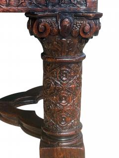 Gothic Revival Oak Draw Leaf Dining Table - 4330246