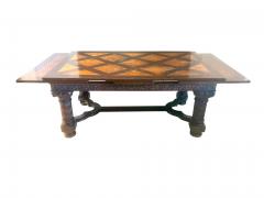 Gothic Revival Oak Draw Leaf Dining Table - 4330247