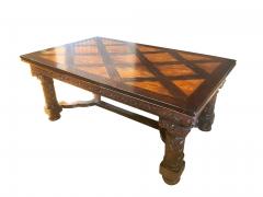 Gothic Revival Oak Draw Leaf Dining Table - 4330249