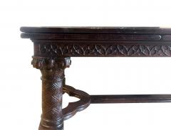 Gothic Revival Oak Draw Leaf Dining Table - 4330251