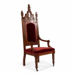 Gothic Revival Velvet Arm Chair - 1404344