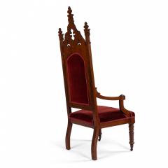 Gothic Revival Velvet Arm Chair - 1404346