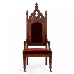 Gothic Revival Velvet Arm Chair - 4639761