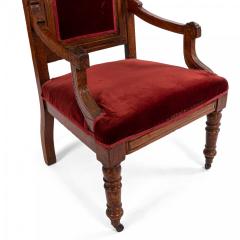 Gothic Revival Velvet Arm Chair - 4639767