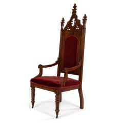 Gothic Revival Velvet Arm Chair - 4692978